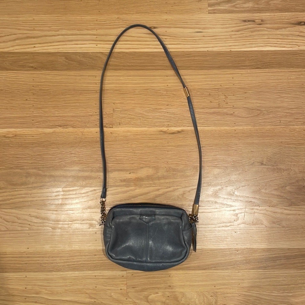 Rachel Nasvik blue leather cross body bag